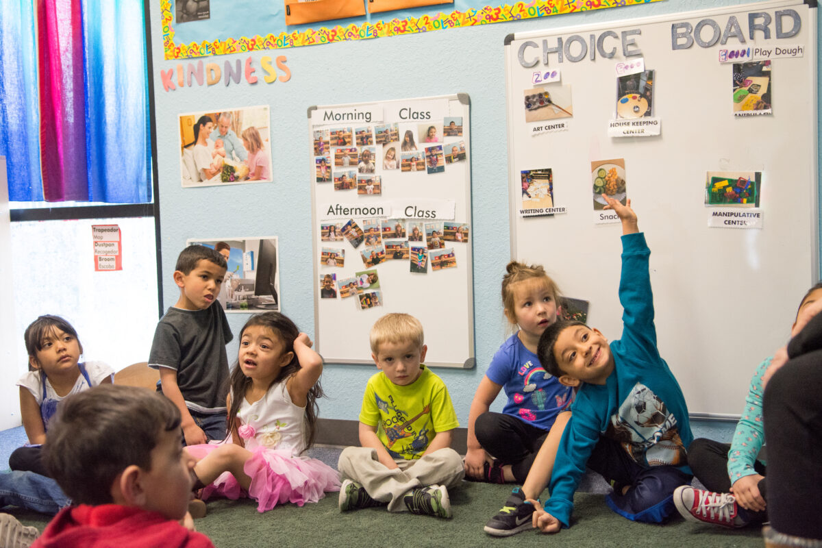 Children play at the Sierra Nevada Academy Charter School preschool in Reno on March 14, 2017. (Photo by David Calvert/The Nevada Independent).