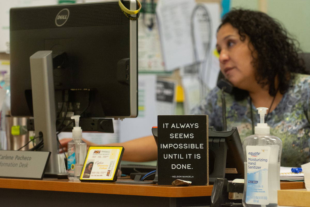 Carlene Pacheco at Churchill County High School in Fallon on May 18, 2023. (David Calvert/The Nevada Independent).