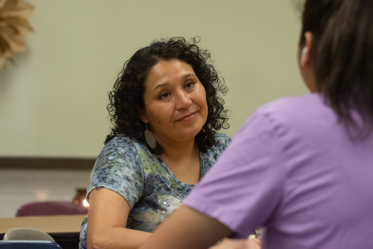 Carlene Pacheco, a paraprofessional, Title VI liaison and family service specialist at Churchill County High School in Fallon on May 18, 2023. (David Calvert/The Nevada Independent).