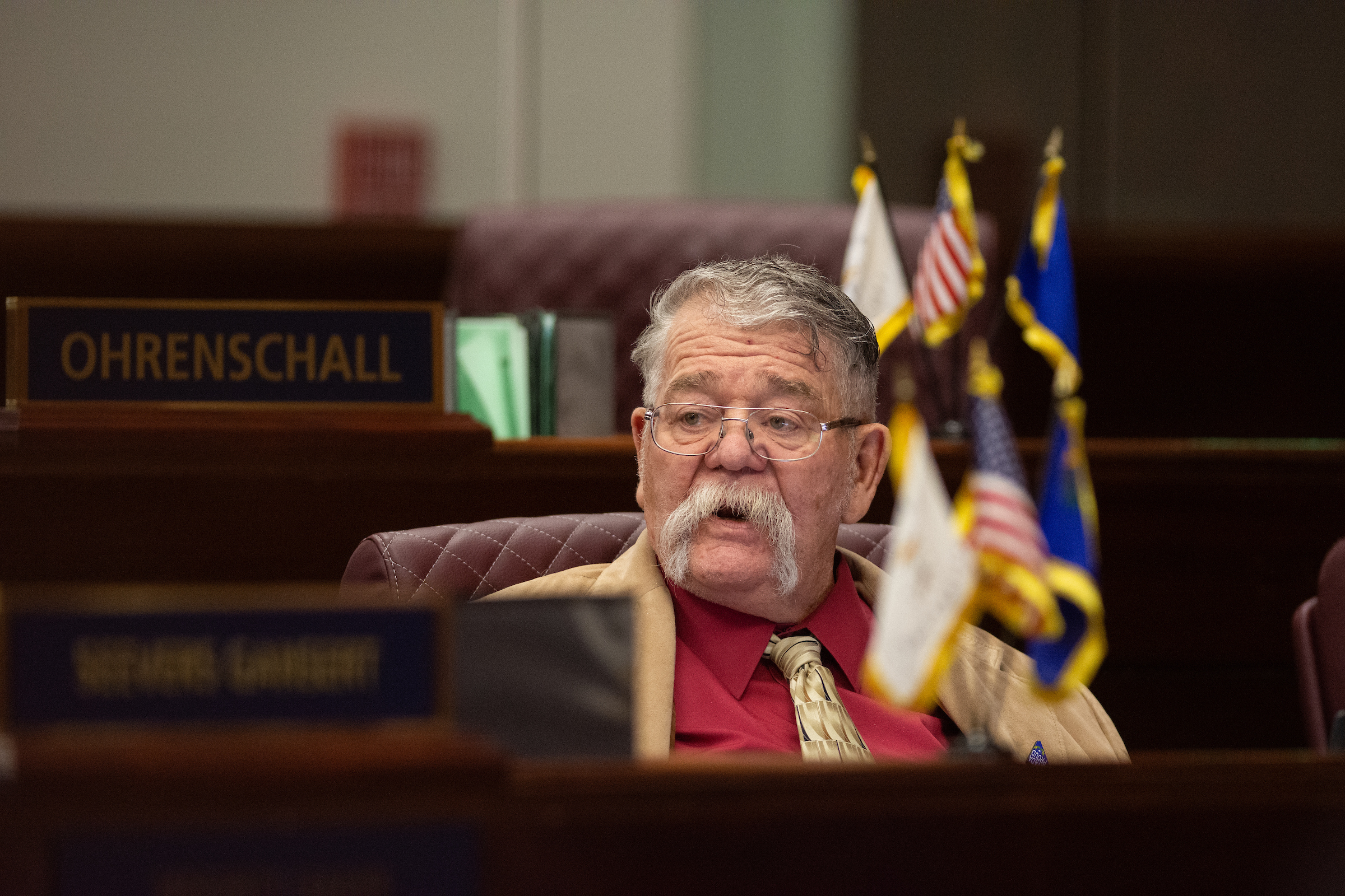 Sen. Pete Goicoechea (R-Eureka) inside the Legislature on Tuesday, April 25, 2023 in Carson City. (David Calvert/The Nevada Independent).