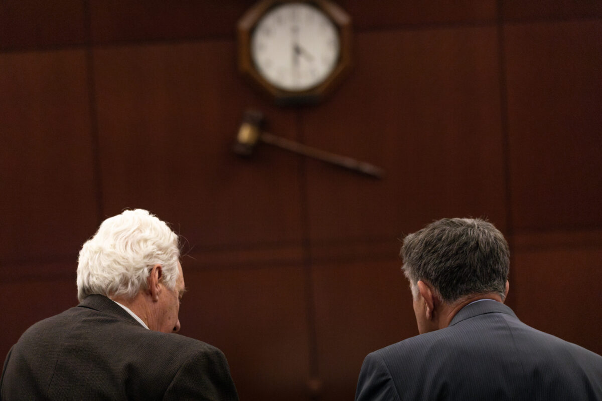 Assemblyman Philip “P.K.” O’Neill (R-Carson City) and Assemblyman Rich DeLong (R-Reno) speak during the 35th special session of the Legislature on June 14, 2023, in Carson City. (Trevor Bexon/The Nevada Independent).