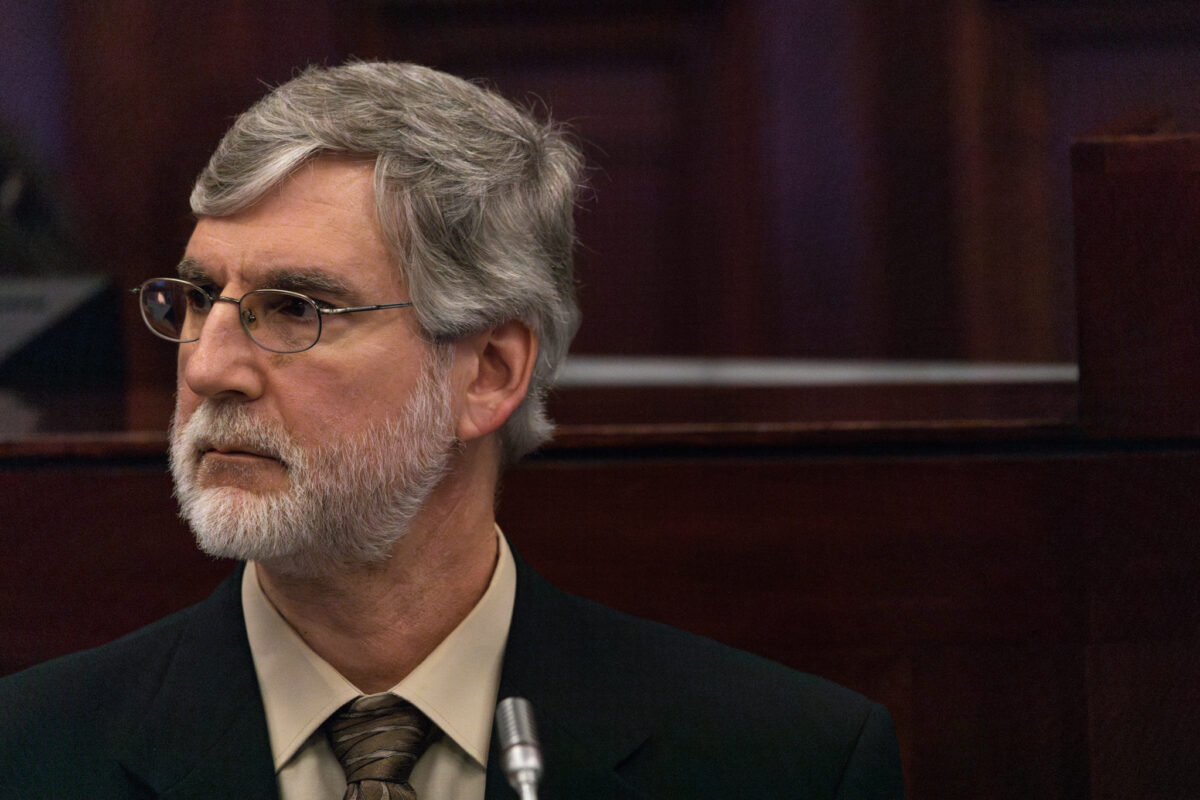 Kevin Powers, Legislative Counsel Bureau (LCB) General Counsel, answers questions about SB1 during the 35th special session of the Legislature on June 13, 2023, in Carson City. (Trevor Bexon/The Nevada Independent).