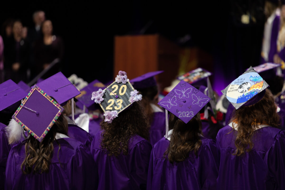 Spanish Springs High School students during graduation night inside of Lawlor Events Center in Reno on June 15, 2023. (Trevor Bexon/The Nevada Independent).