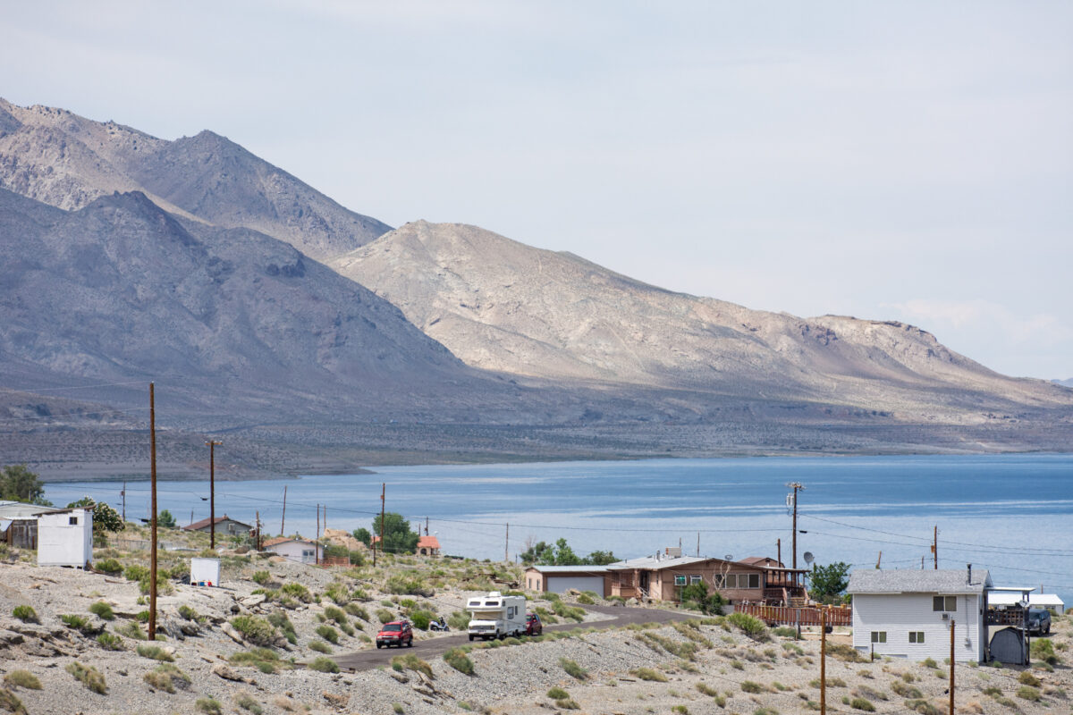 The town of Walker Lake on the west shore of Walker Lake on June 22, 2023. (David Calvert/The Nevada Independent)