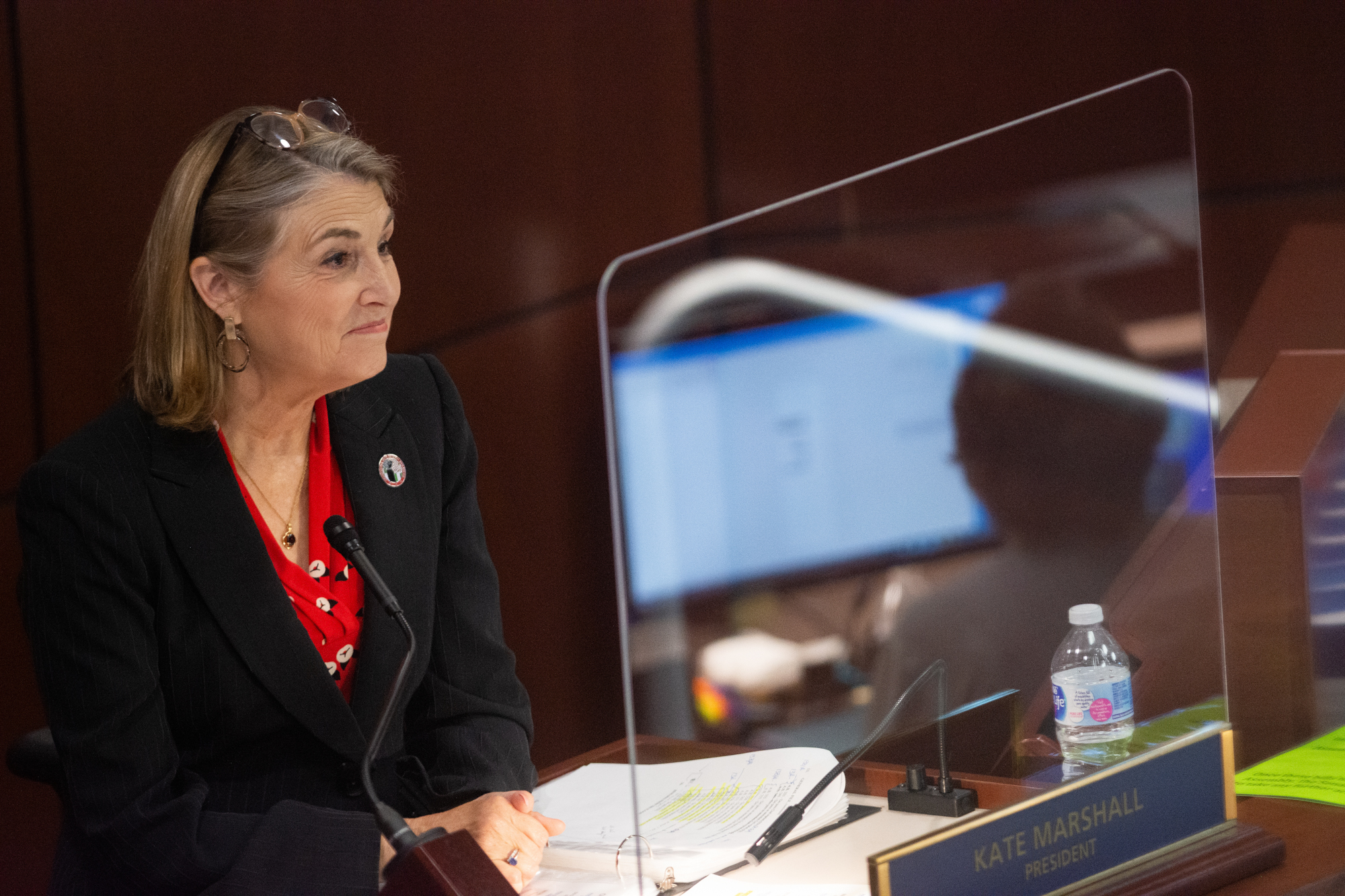 Lieutenant Gov. Kate Marshall on the final day of the 81st session of the Nevada Legislature on Monday, May 31, 2021, in Carson City. (David Calvert/The Nevada Independent).