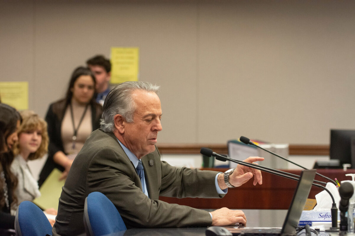 Governor Joe Lombardo before the start of an Assembly Committee on Education for a hearing on AB330 on March 23, 2023 in Carson City. (David Calvert/The Nevada Independent)