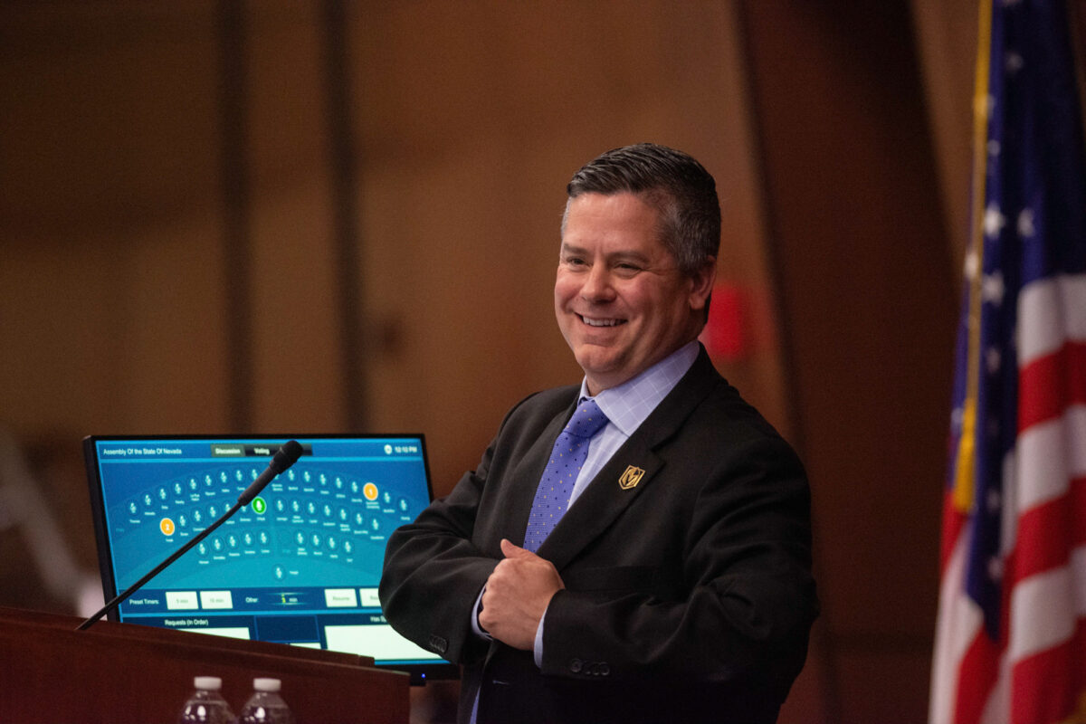 Assembly Speaker Steve Yeager (D-Las Vegas) during a floor session inside the Legislature in Carson City on Friday, May 19, 2023. (David Calvert/The Nevada Independent)