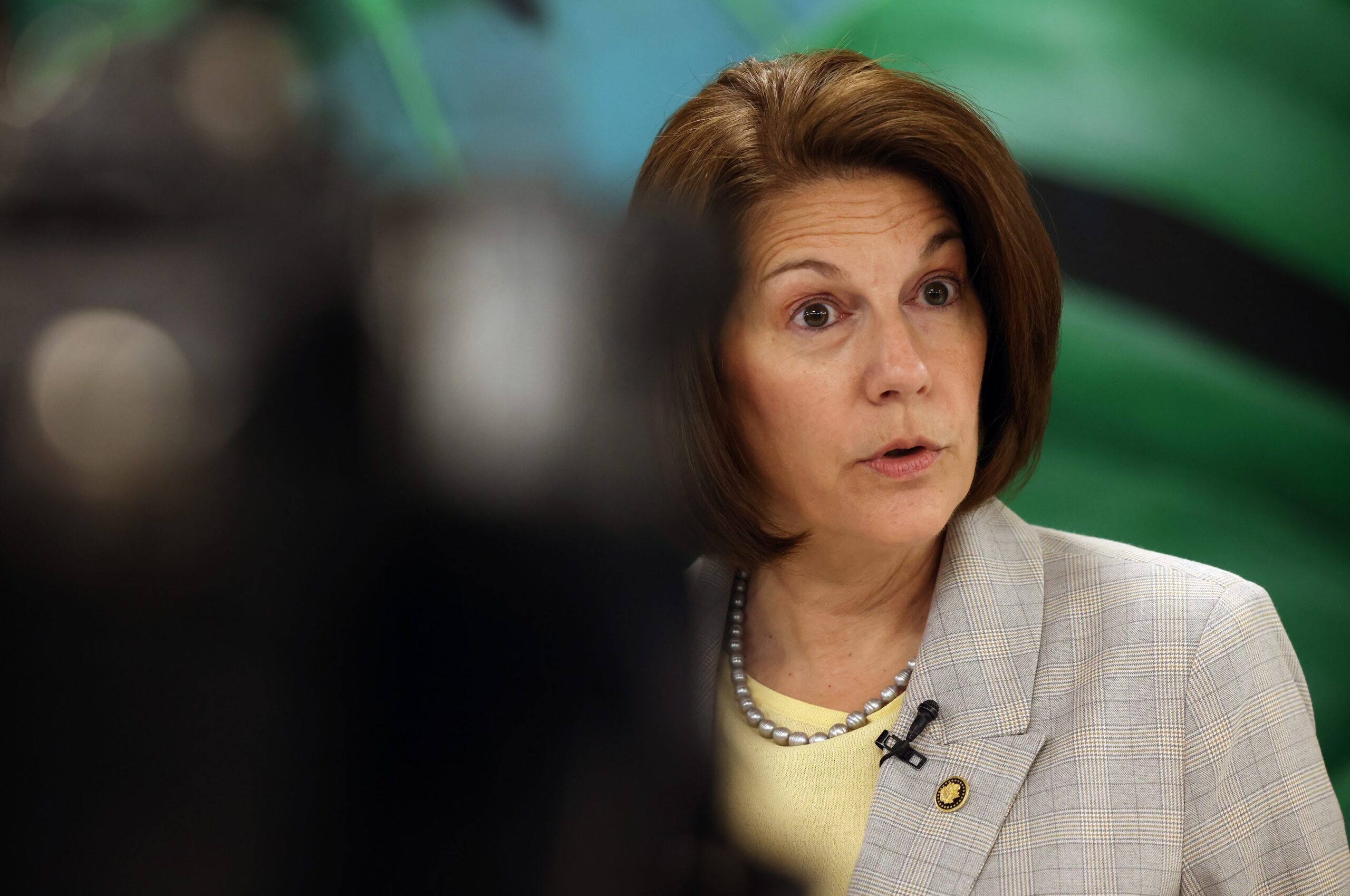 U.S. Senator Catherine Cortez Masto (D-NV) during a tour at Desert Winds Hospital, a new mental health care facility in Las Vegas on Thursday, July 6 2023. (Jeff Scheid/The Nevada Independent).