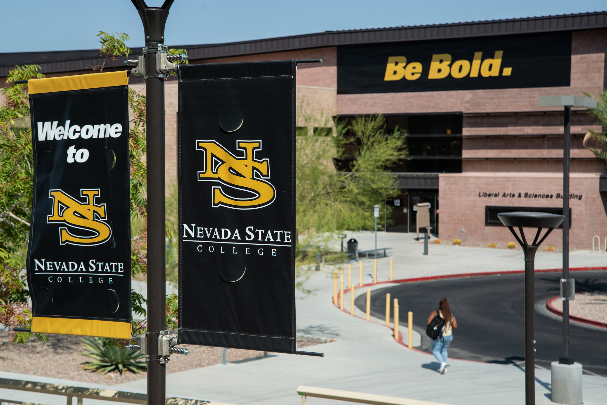 Signage as seen at Nevada State College in Henderson on Friday, Sept. 24, 2021. (Daniel Clark/The Nevada Independent)