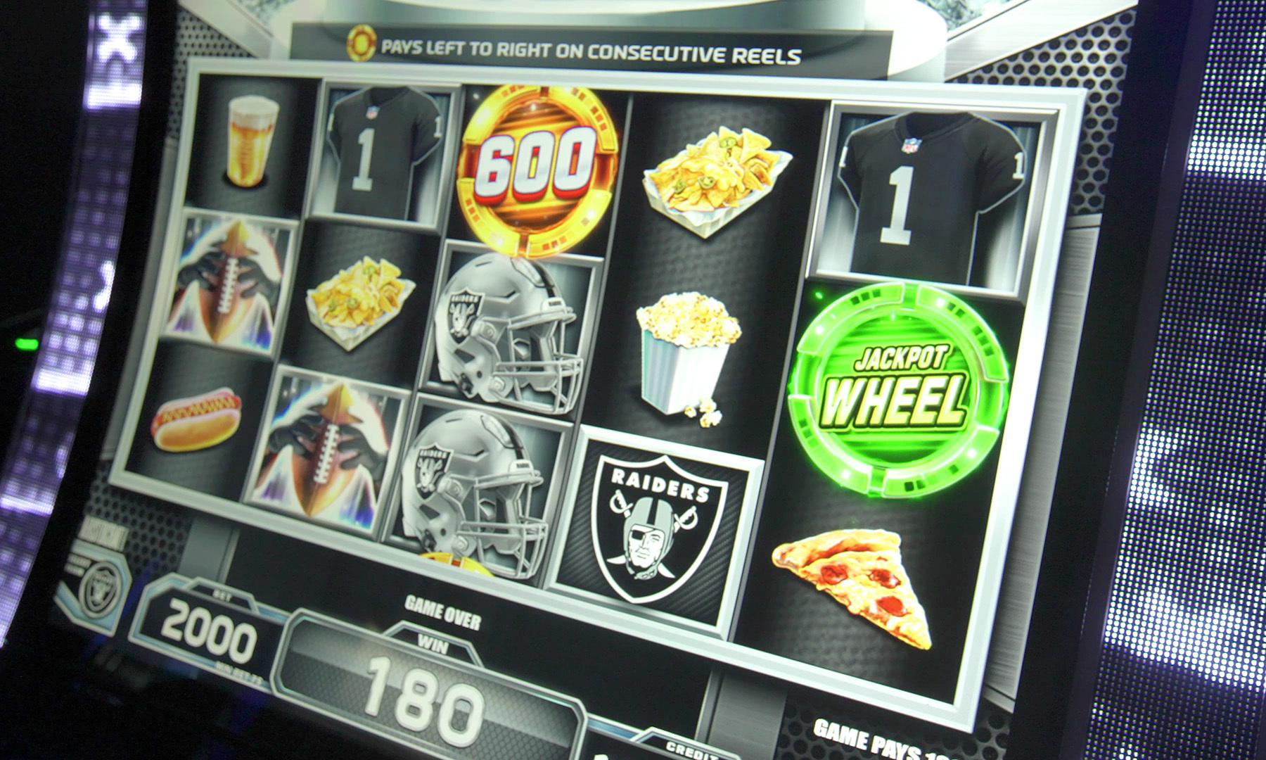 NFL-themed slot machines headed to casino floors in the fall allow players to select the logos, helmets and symbols of their favorite team to appear on the game’s spinning reels. (Courtesy of Aristocrat Gaming)