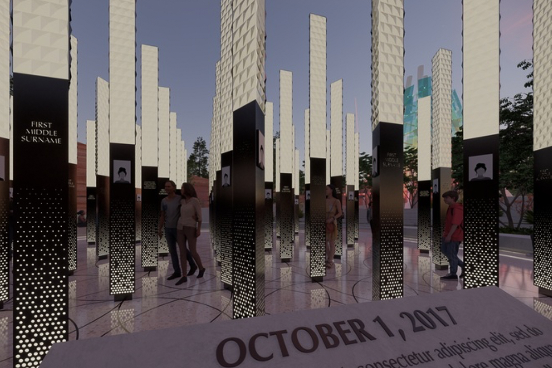 Rendering of 1 October shooting memorial