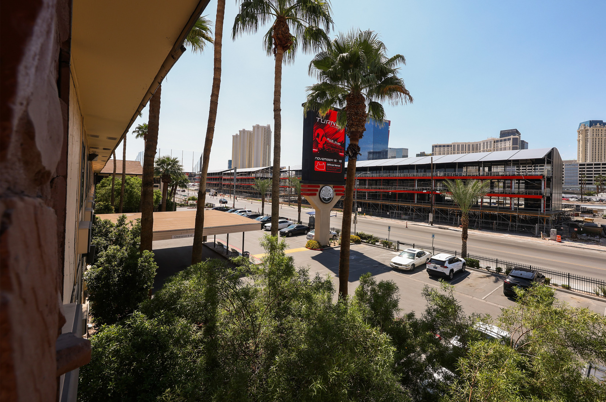 Inside the Paris Casino in Las Vegas, view of the slot machines at