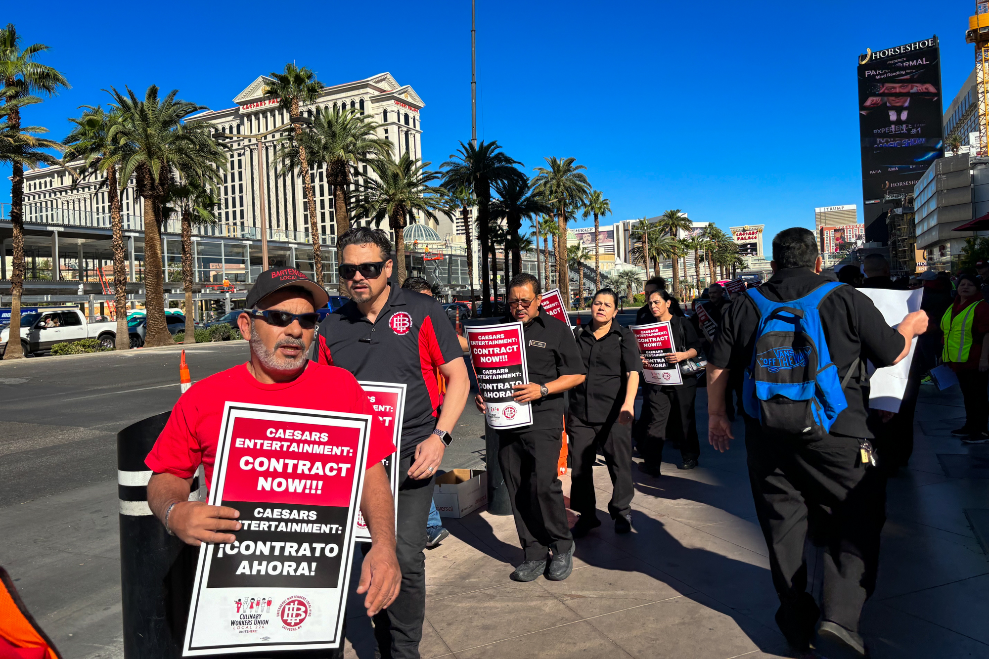 Thousands of Las Vegas workers to picket MGM, Caesars casinos