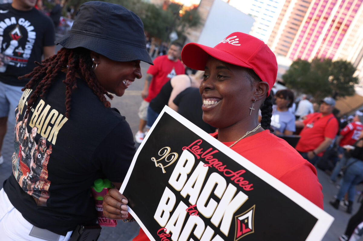 Las Vegas Aces fans celebrate team's back-to-back title win 