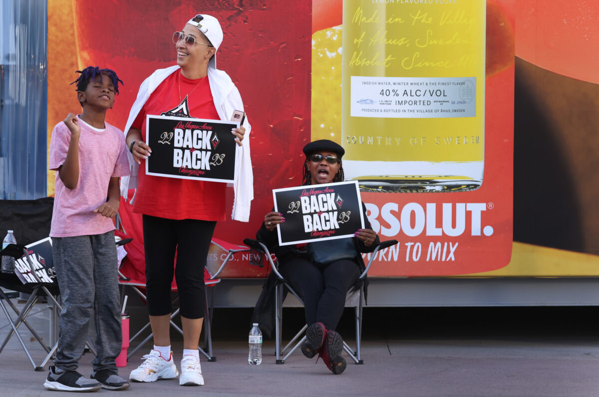 FULL CELEBRATION: Las Vegas Aces take over Toshiba Plaza 