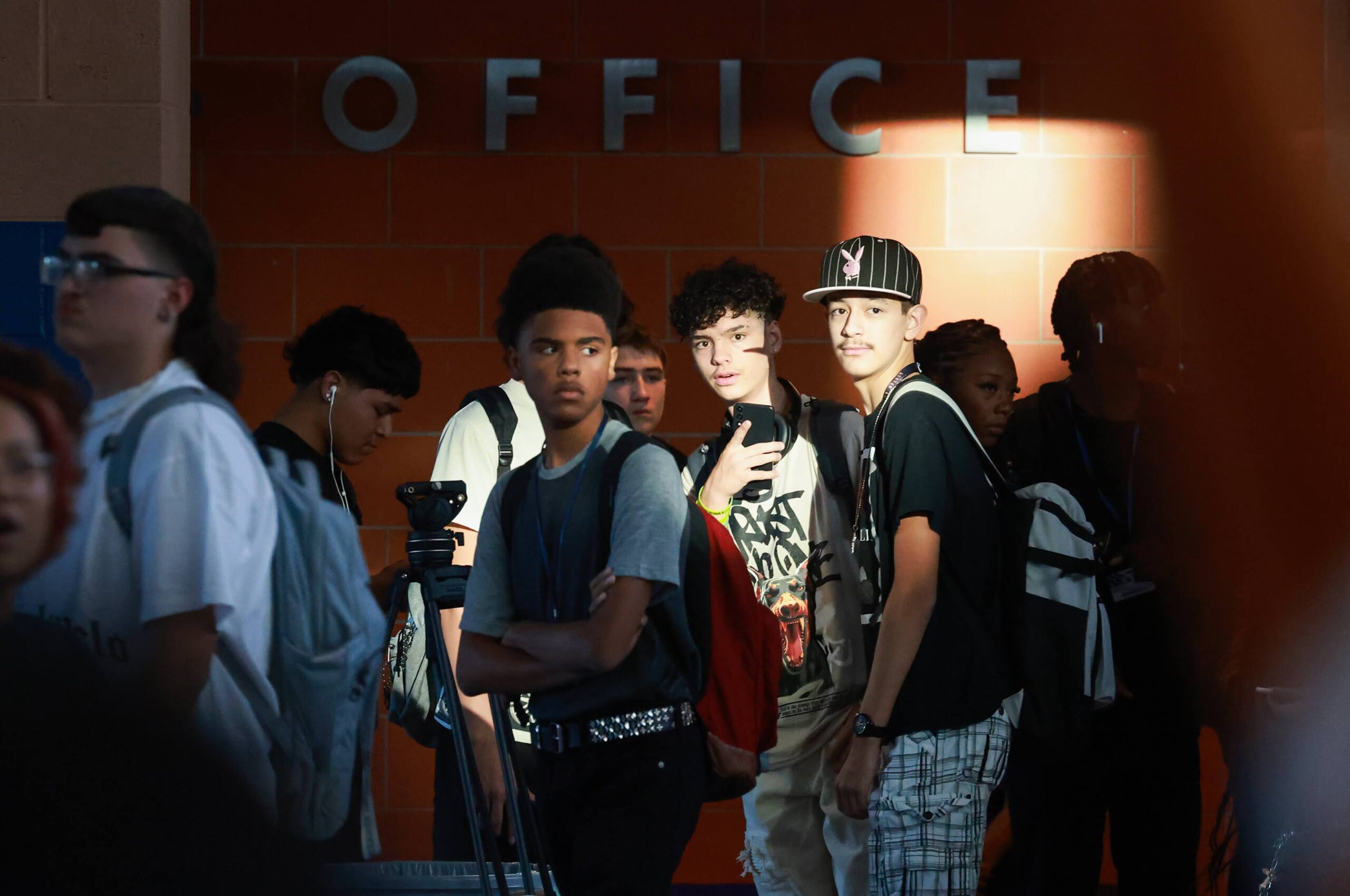 Students at Legacy High School on the first day of school.