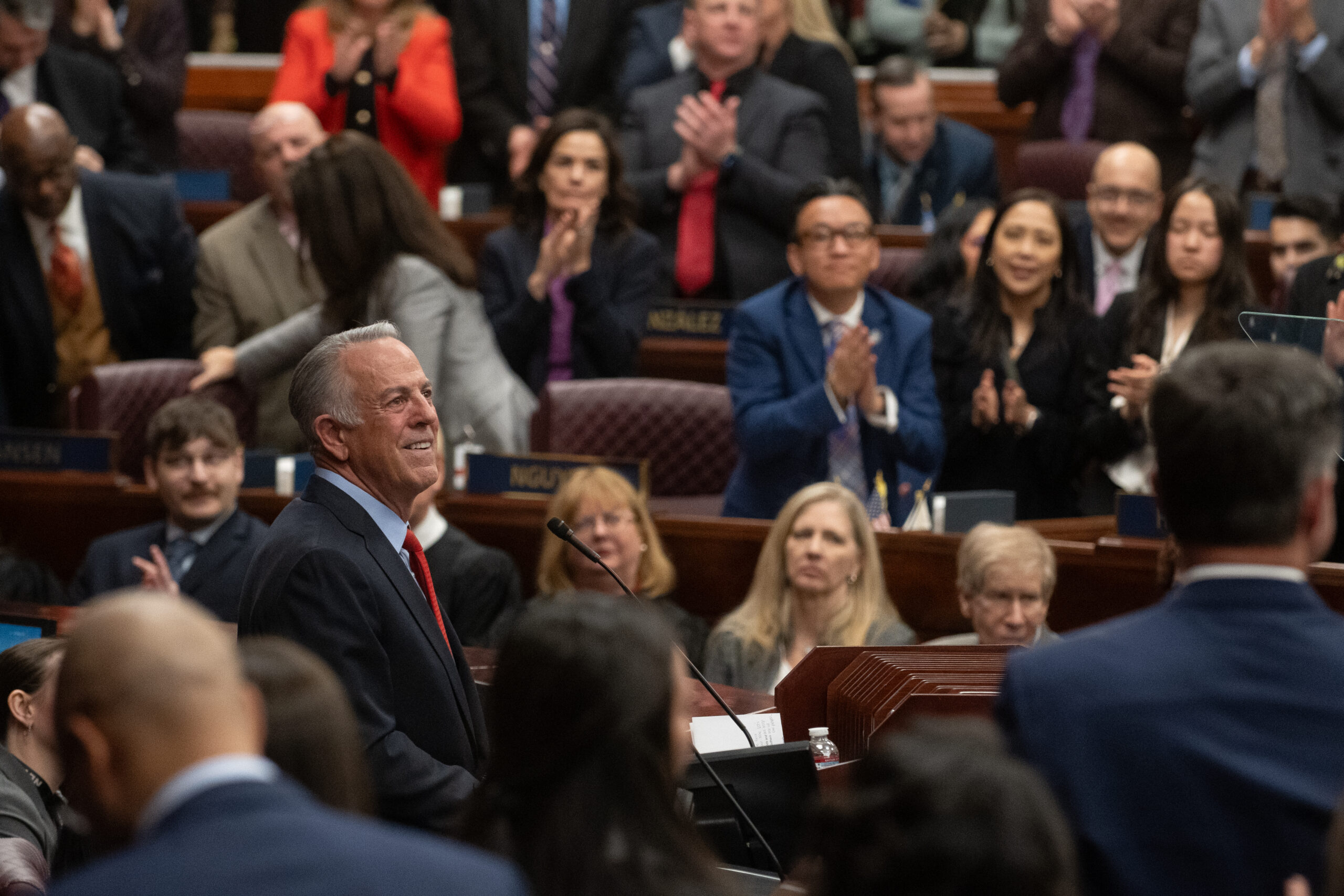 Gov. Joe Lombardo during his State of the State address inside the Legislature.