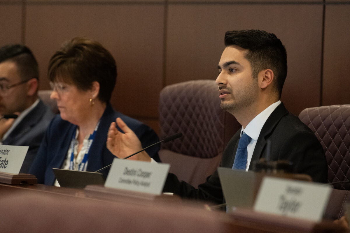 Sen. Fabian Doñate (D-Las Vegas) during a joint meeting of the Senate and Assembly Committees.