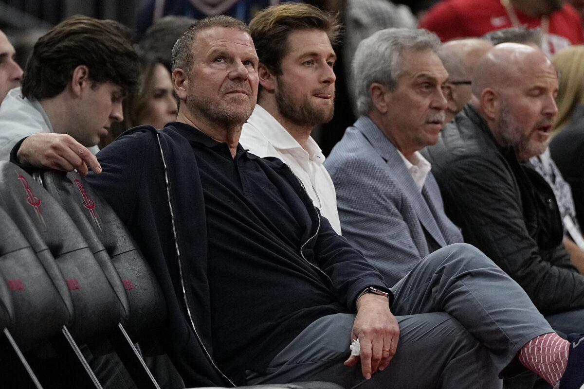 Houston Rockets owner Tilman Fertitta watches his team during the third quarter of an NBA game against the Portland Trail Blazers, on Jan. 24, 2024, in Houston.