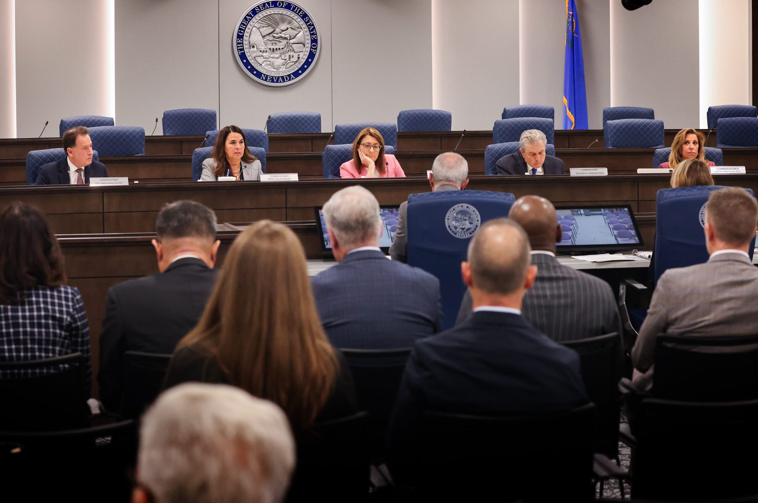 Nevada Gaming Commission during a regulatory hearing in Las Vegas.