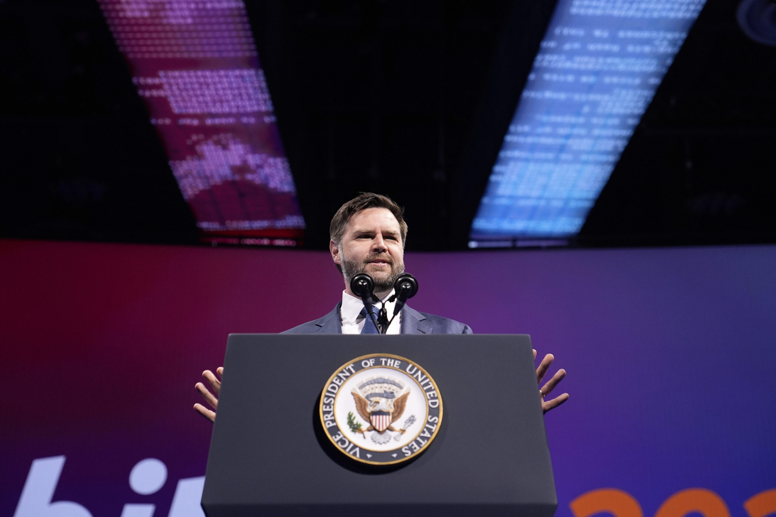 Vice President JD Vance speaks at Bitcoin 2025 on May 28, 2025, in Las Vegas.
