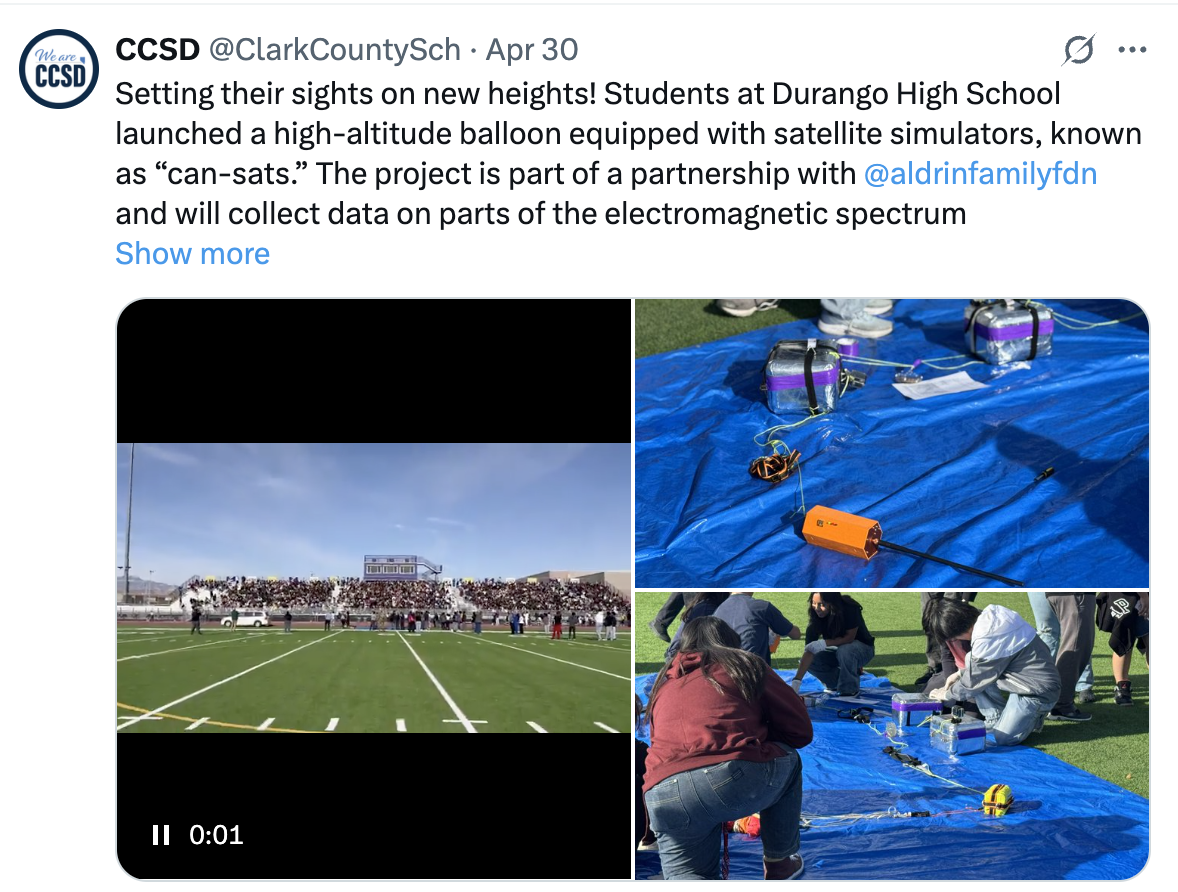 A post from CCSD about Durango High School.