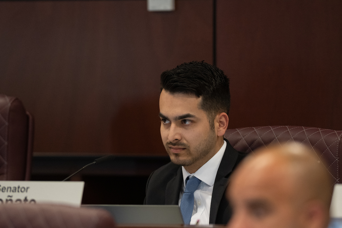 Sen. Fabian Doñate (D-Las Vegas) on May 28, 2025, inside the Legislature in Carson City.