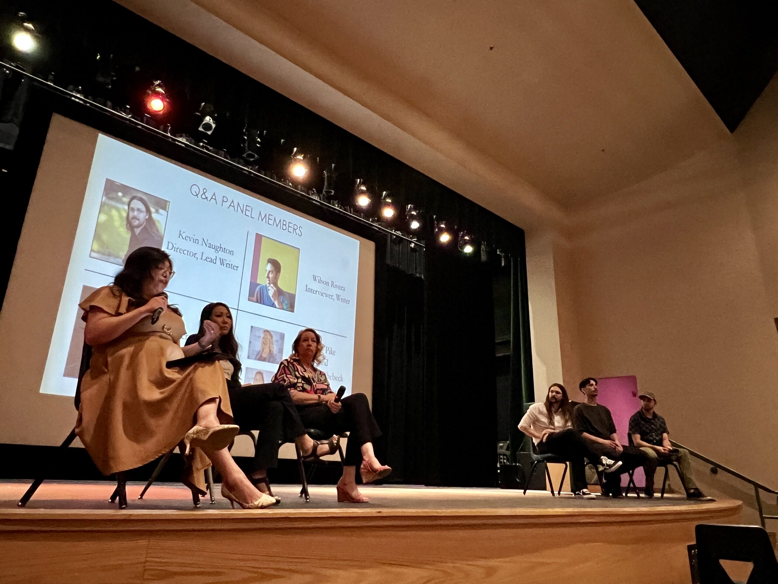 Clark County School District staff and film producers at a panel for the screening of documentary on student homelessness at Rancho High School in North Las Vegas.