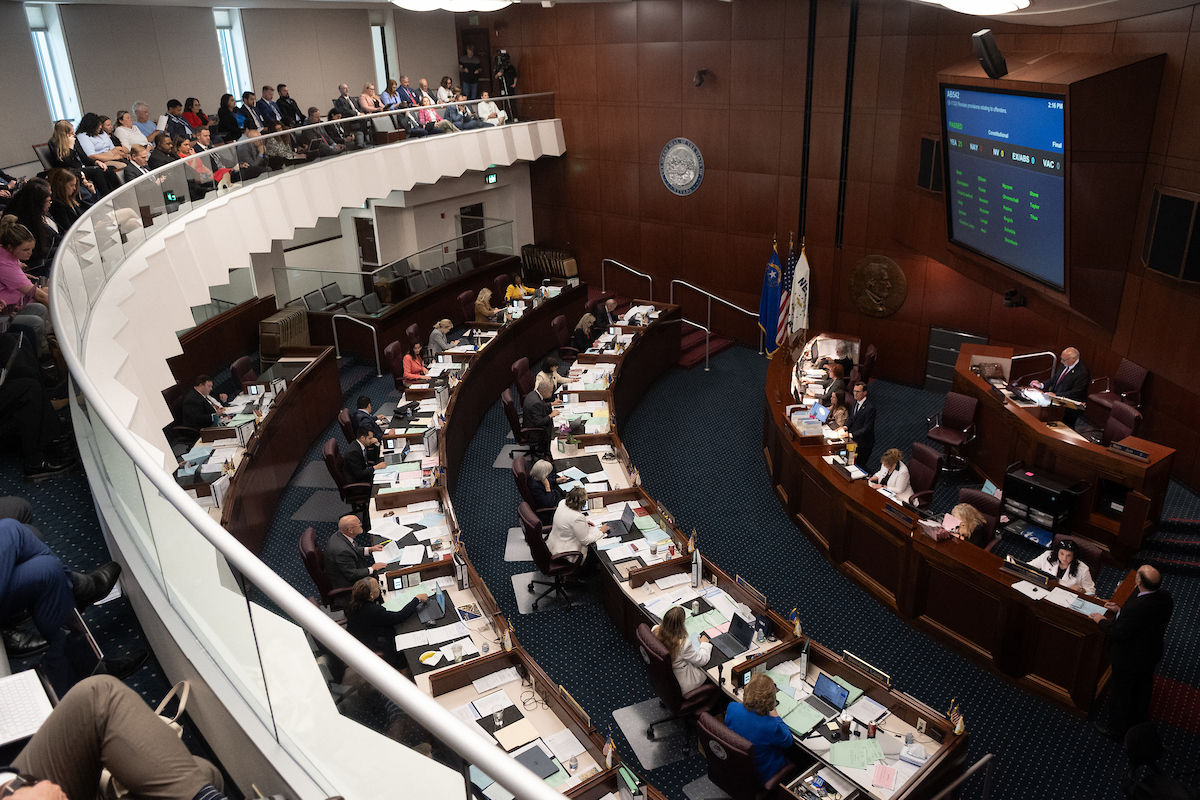 The Senate chamber inside the Legislature on the final day of the 83rd session in Carson City.