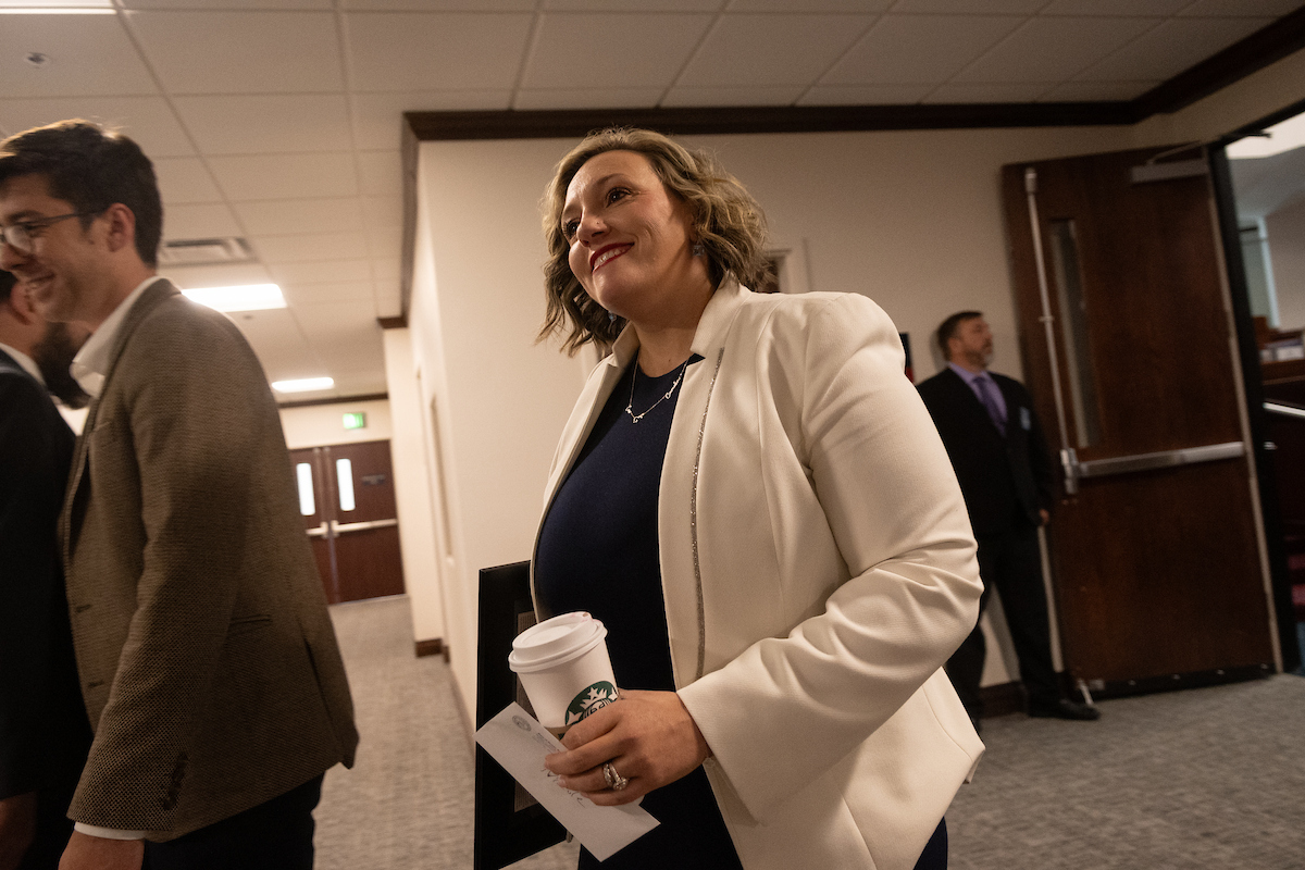 Senate Majority Leader Nicole Cannizzaro (D-Las Vegas) inside the Legislature on the final day of the 83rd session in Carson City.