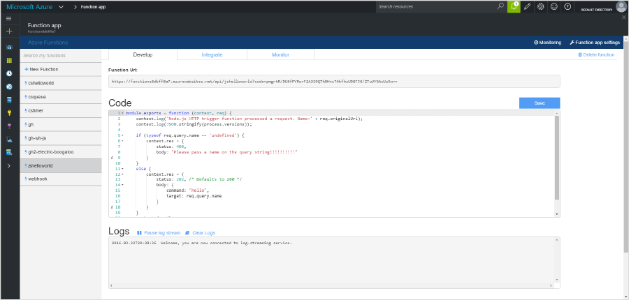 Azure Functions Dashboard