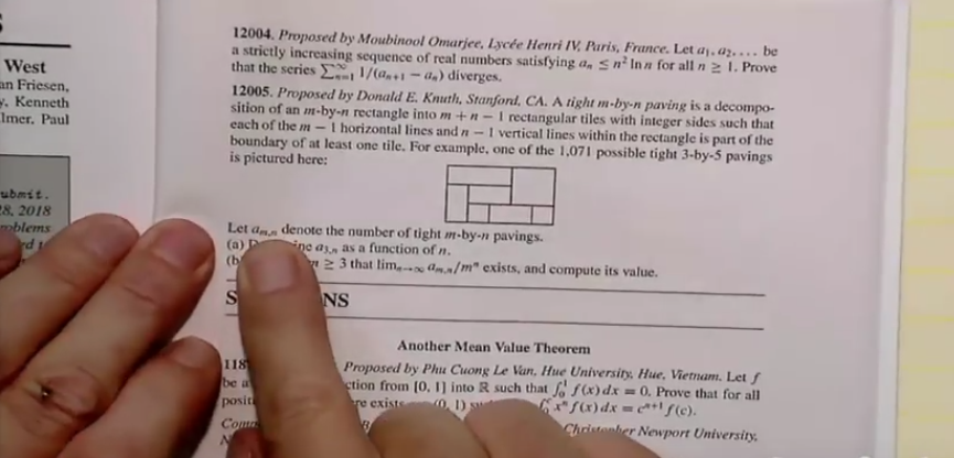  Knuth Problem in American Math Monthly.