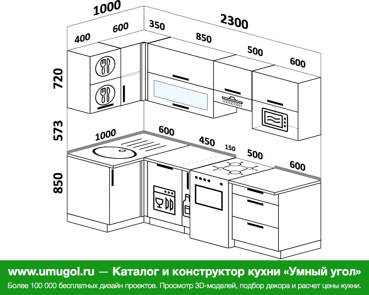 Проекты кухонь 5 кв м с посудомойкой