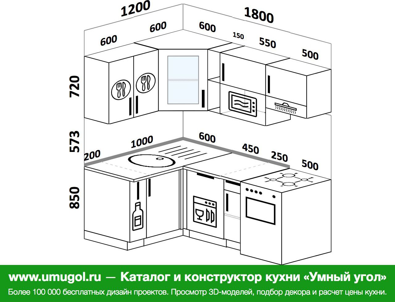 Размер угловой кухни 5 кв