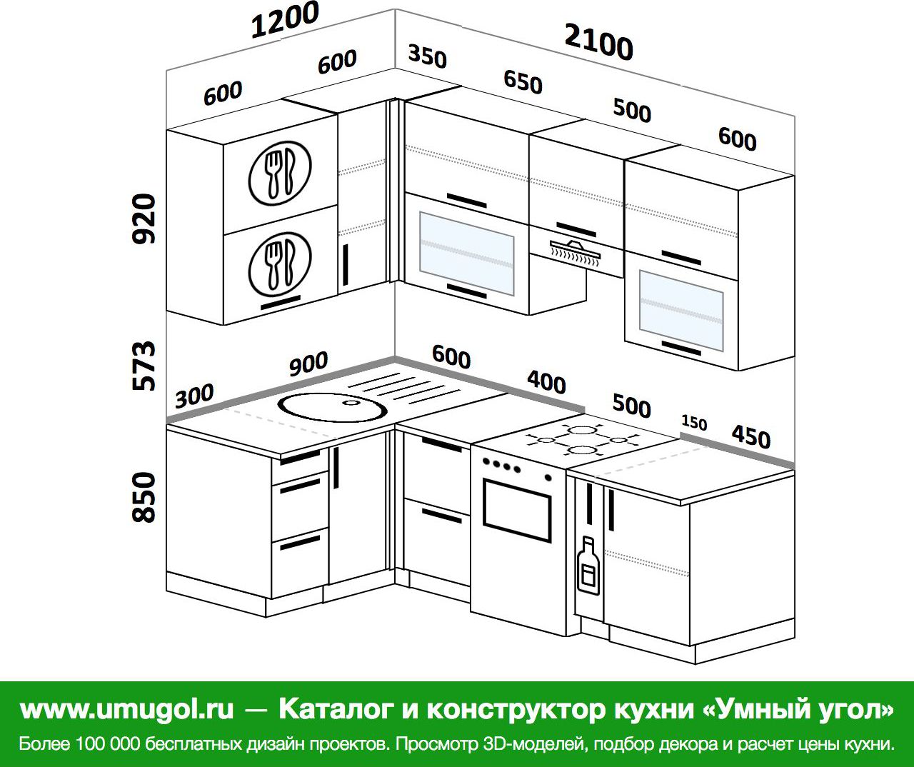 угловой кухонный гарнитур для маленькой кухни размеры