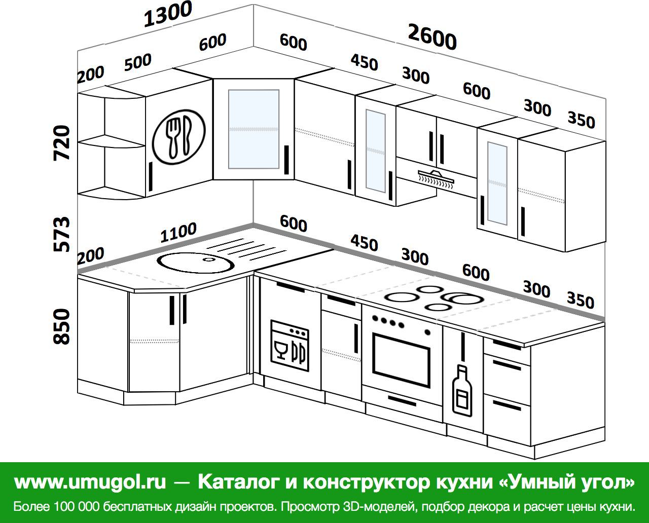 Кухни угловые 1,2 на 2 м