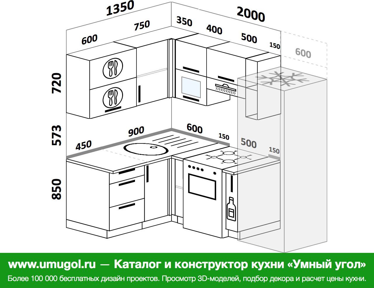 Устанавливаем угловую кухню