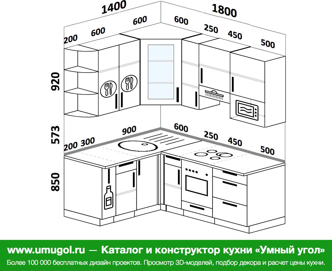 Кухня 1900 на 1900 угловая