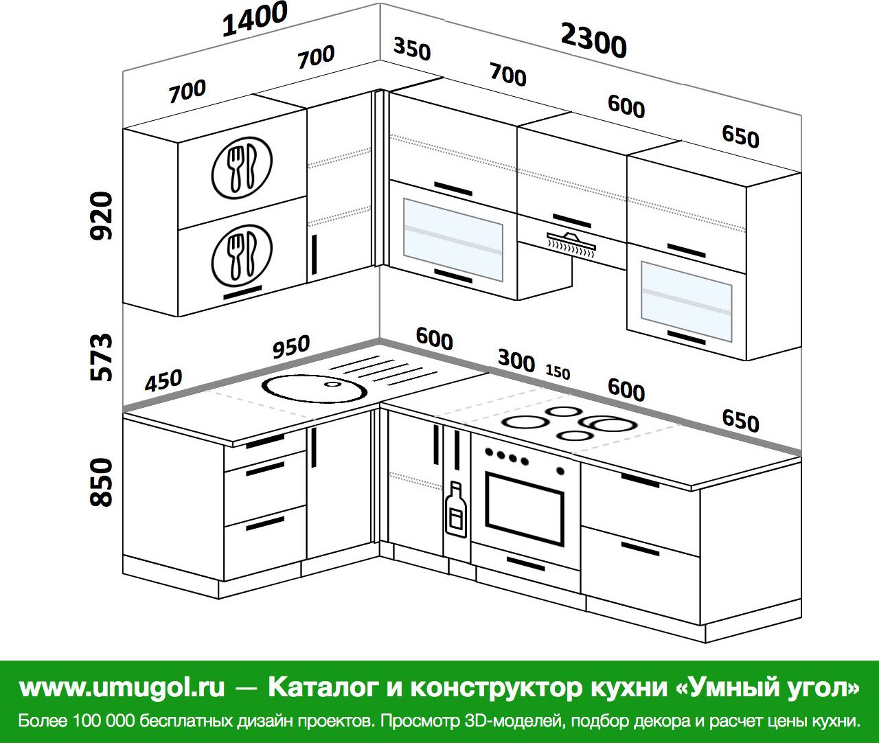 Планировка угловой кухни