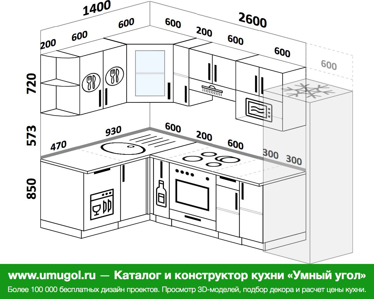 угловые кухни 1900 на 1600