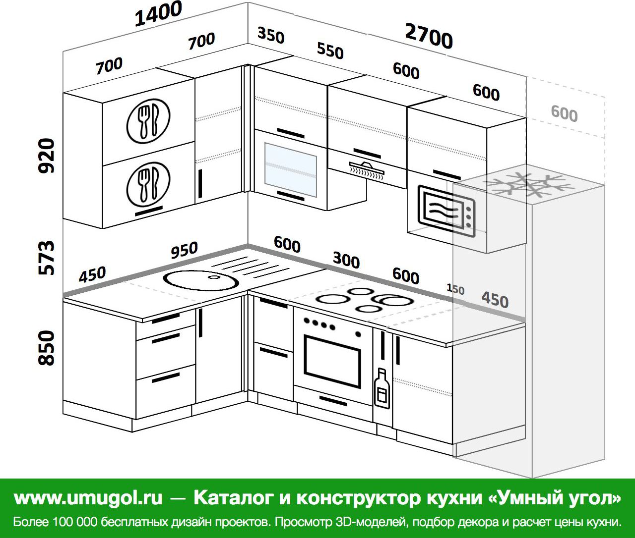 Угловая кухня Размеры