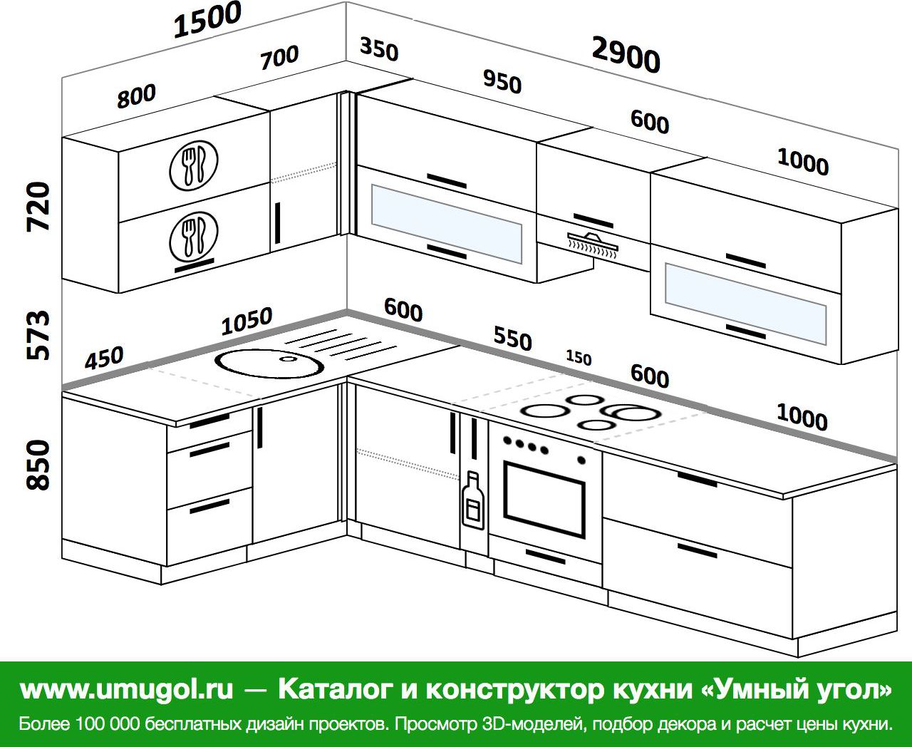 Размер на кухне между шкафами