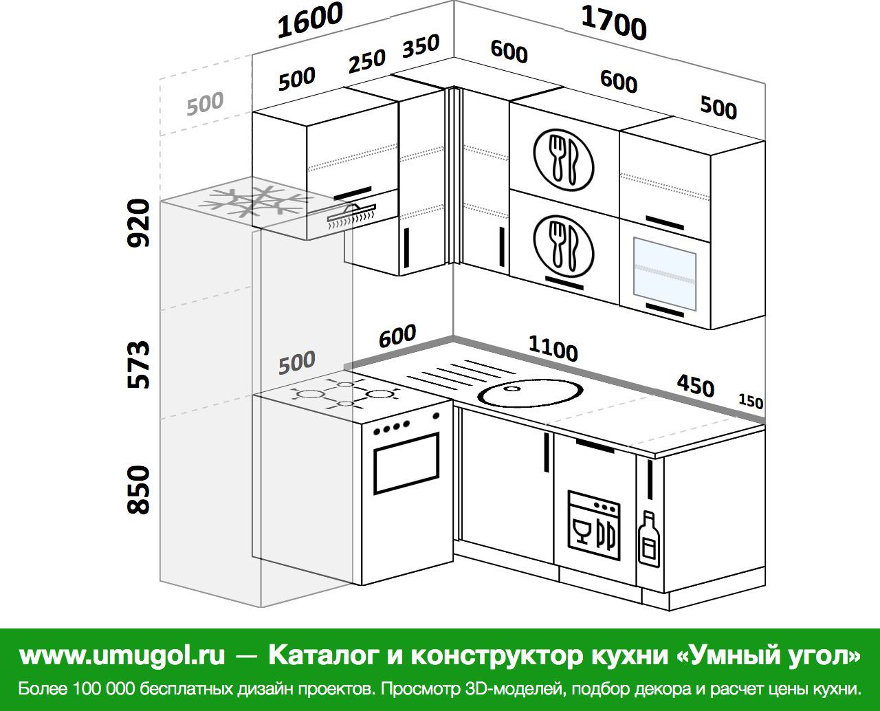 Кухни 1700х1600