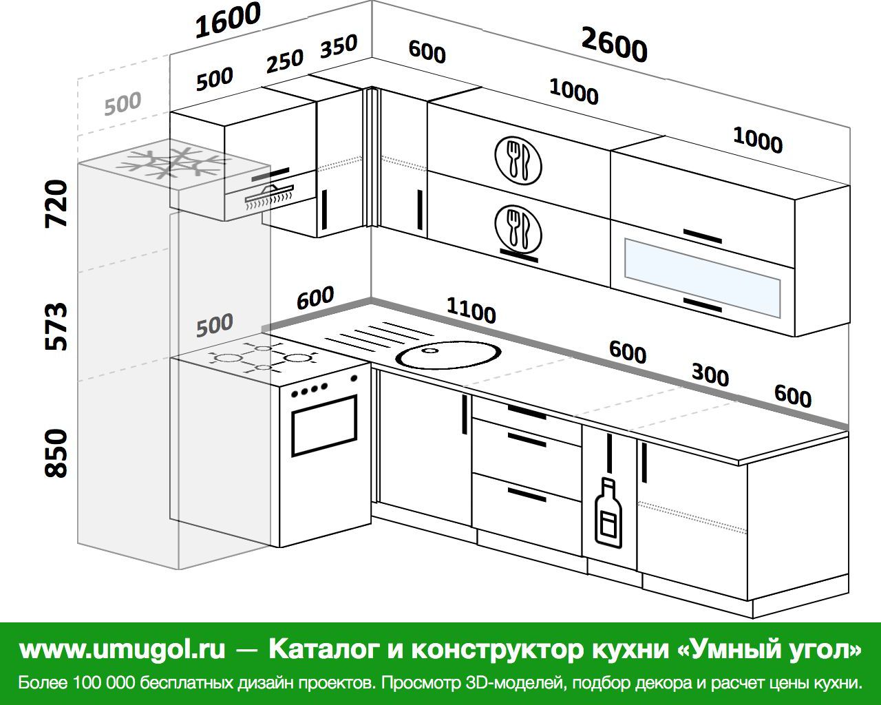 угловая кухня 1900 1600