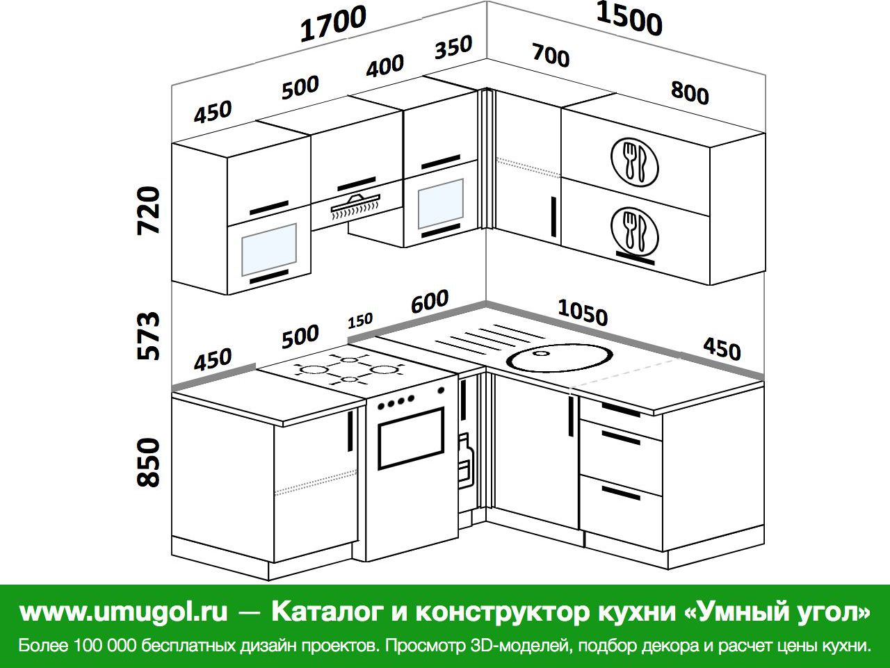 Кухня угловая 170 на 160 угловая