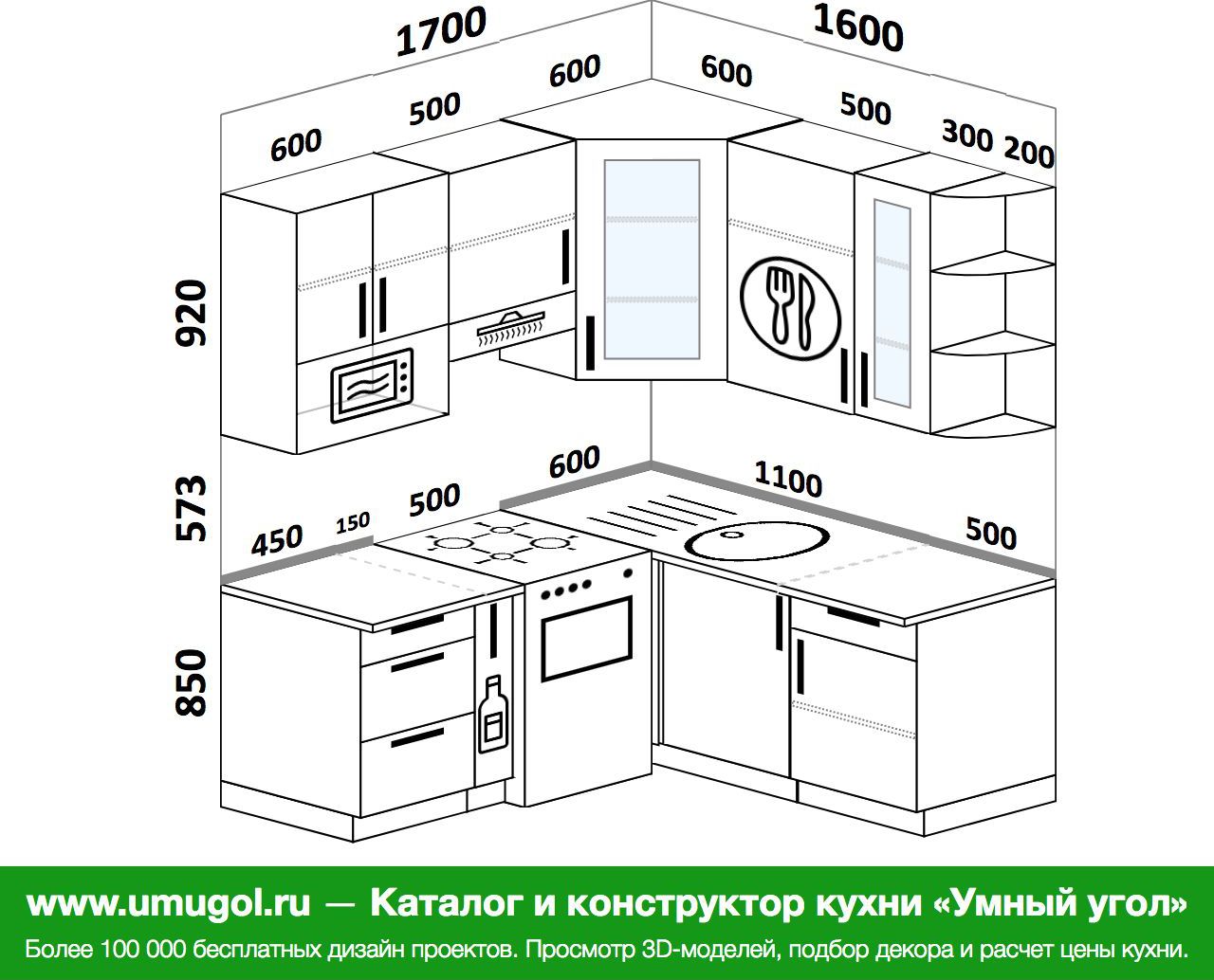 Кухня 140 на 140 угловая