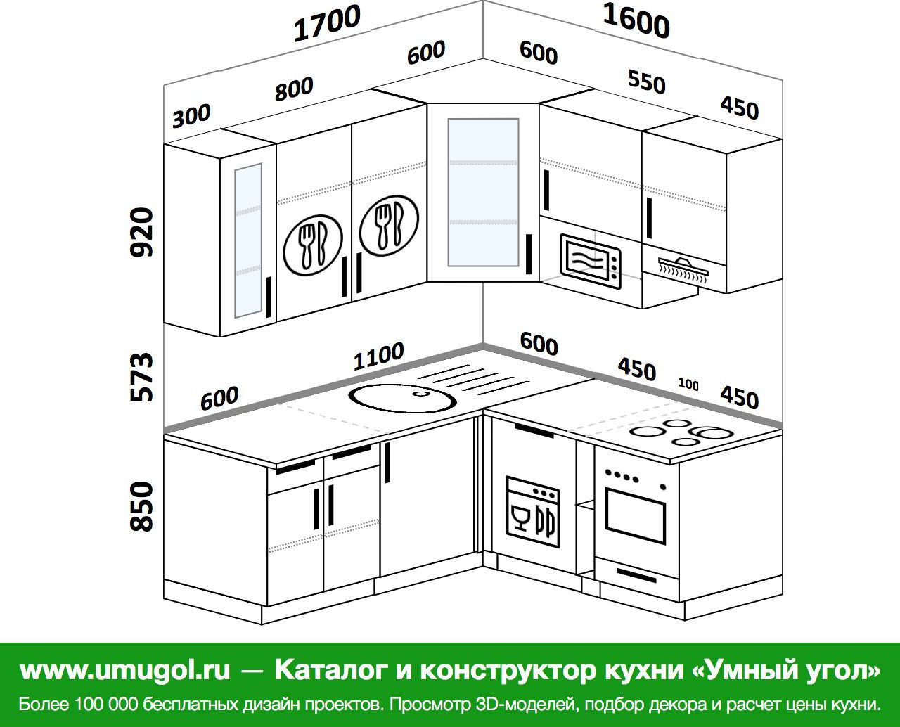 Кухни 1600 на 1700