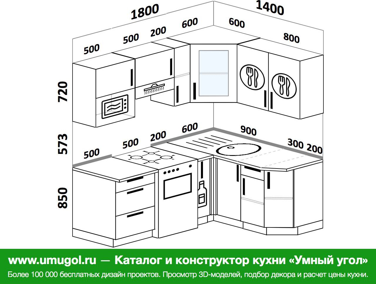 Размер угловой кухни фото