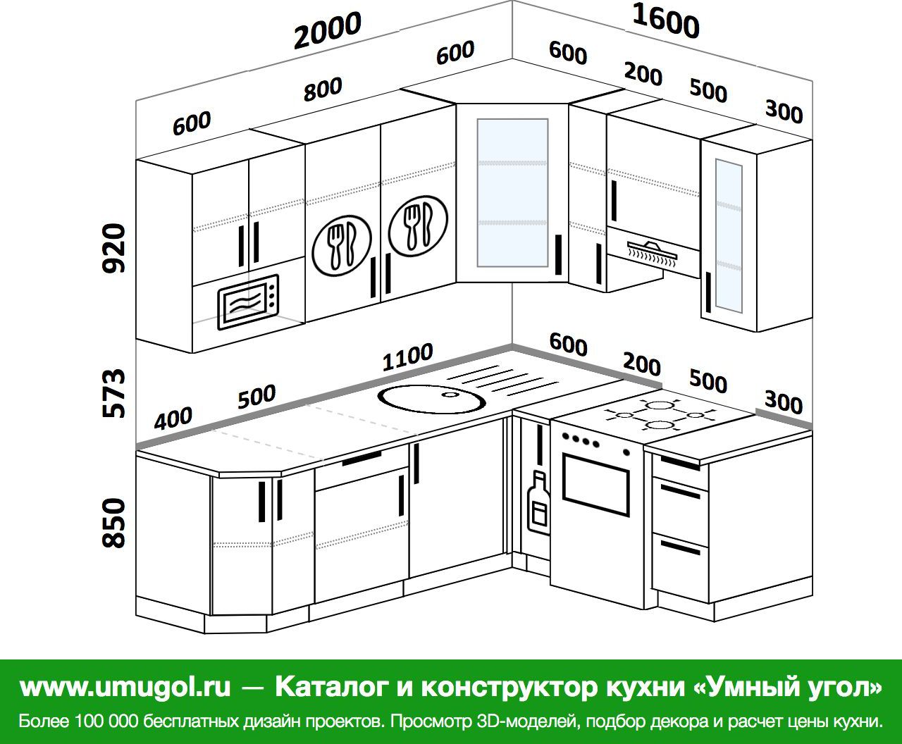 дизайн кухни размер 5 3