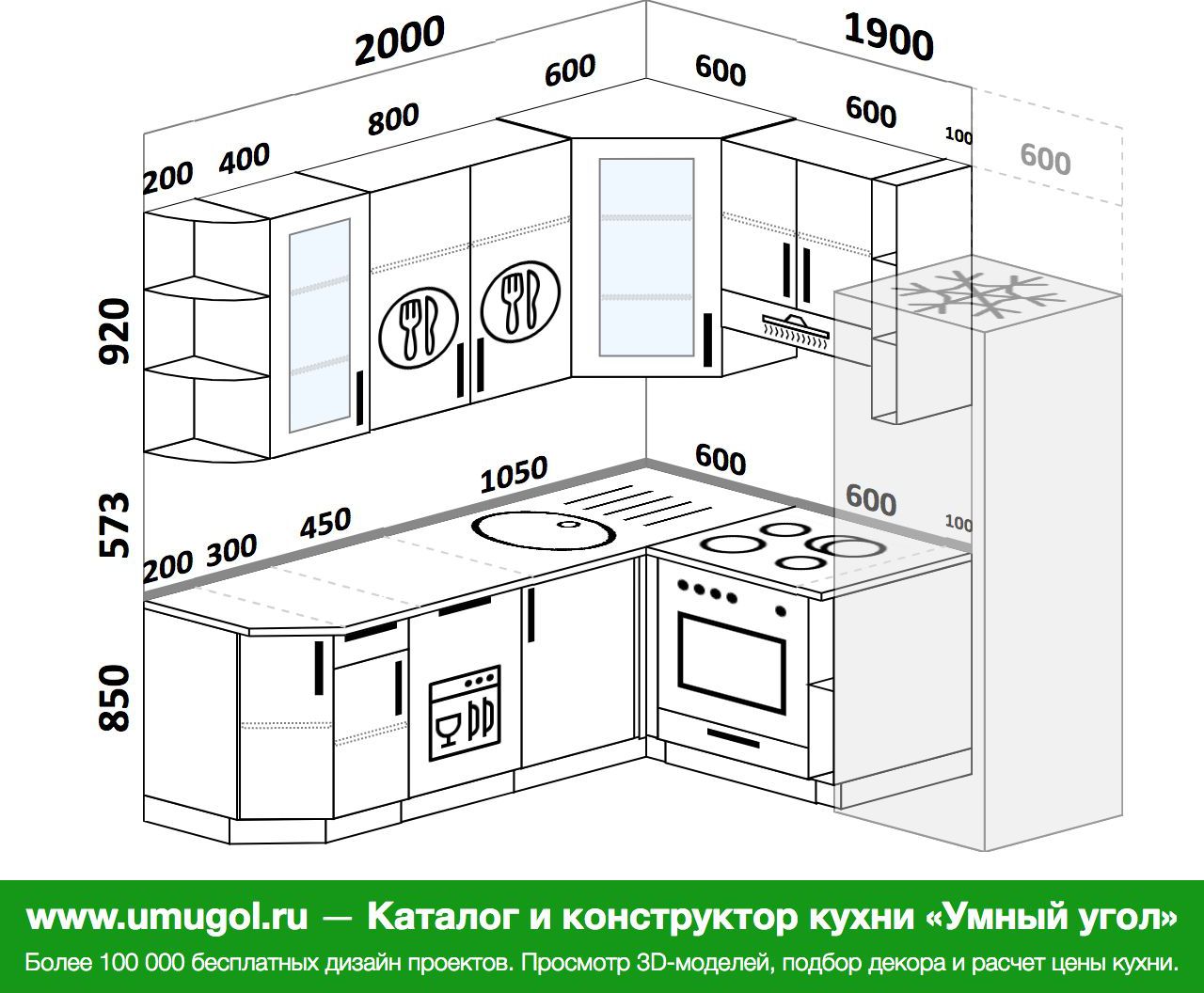 Размеры кухни 5.5 кв.м